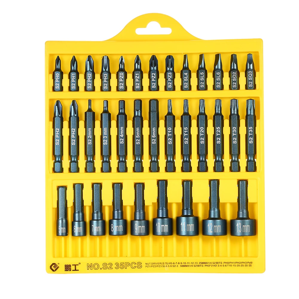 

Key sets Electric Screwdriver PENGGONG 35pcs 25mm / 50mm Slotted Phillip Torx Hex Bits Sockets Set Drive Repair Tools Kit