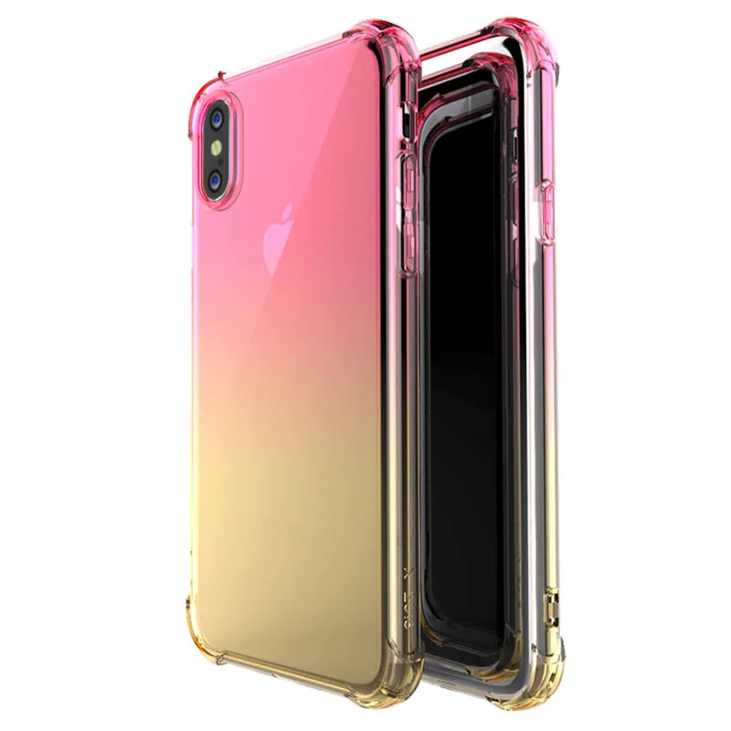 

for iphone XS MAX iridescent anti-fall gradient mobile phone shell iphone XR 7 8 PLUS new four-corner airbag airbag