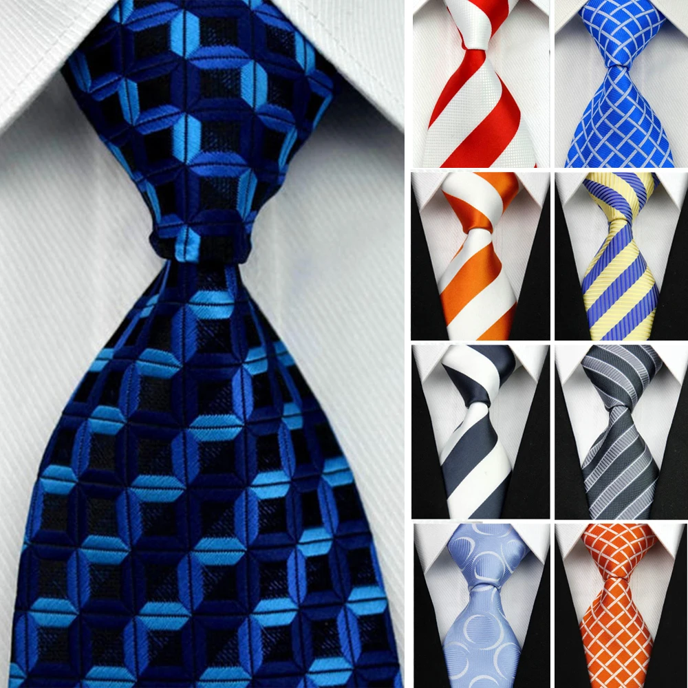 

4"/10cm Wide Gravatas Mens Accessories Striped Geometric Pattern Business Silk Tie Necktie for Men Wedding Suit Jacquard Ties
