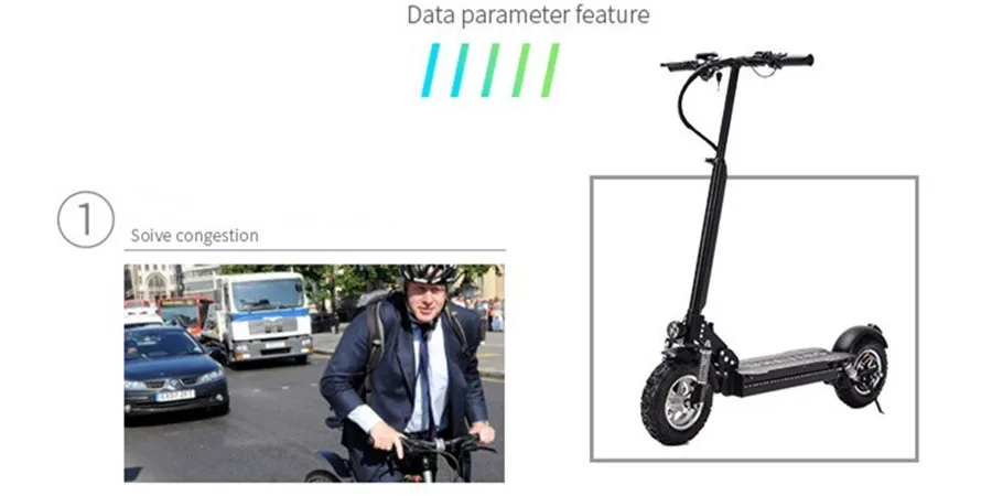 Perfect Electric bicycle 11 inch adult folding portable Lithium oil brake shock generation driving scooter explosion-proof vacuum tyre 3