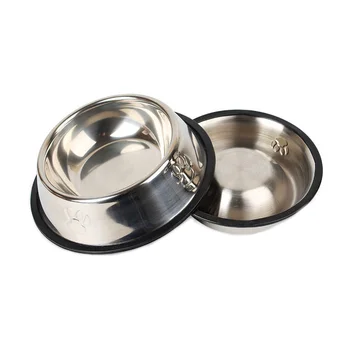 

Stainless Steel Dog Bowl Footprint Pet Feeding Feeder Puppy Food Bowl Food Water Bowl For Dogs XS-XXL