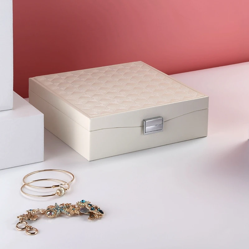 Goedkoop Casegrace Lady Pu Lederen Sieraden Opbergdoos Ring Vitrine Draagbare Sieraden Organisator Voor Kettingen Juweliers Sieraden