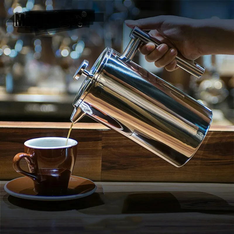Coffee Pots Drinkware Kitchen,Dining & bar Home & Garden Stainless steel double French pressure