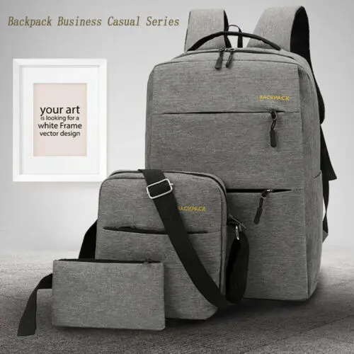 

Hot Men and Women USB Charging Solid Backpack Laptop Notebook Travel School Bag Large Capacity