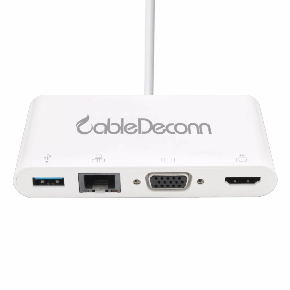 USB C hub Estación de muelle de usb3.1 tipo C a ethernet RJ45 hdmi vga cable convertidor adaptador para Macbook lenovo SamsungS8 - 3