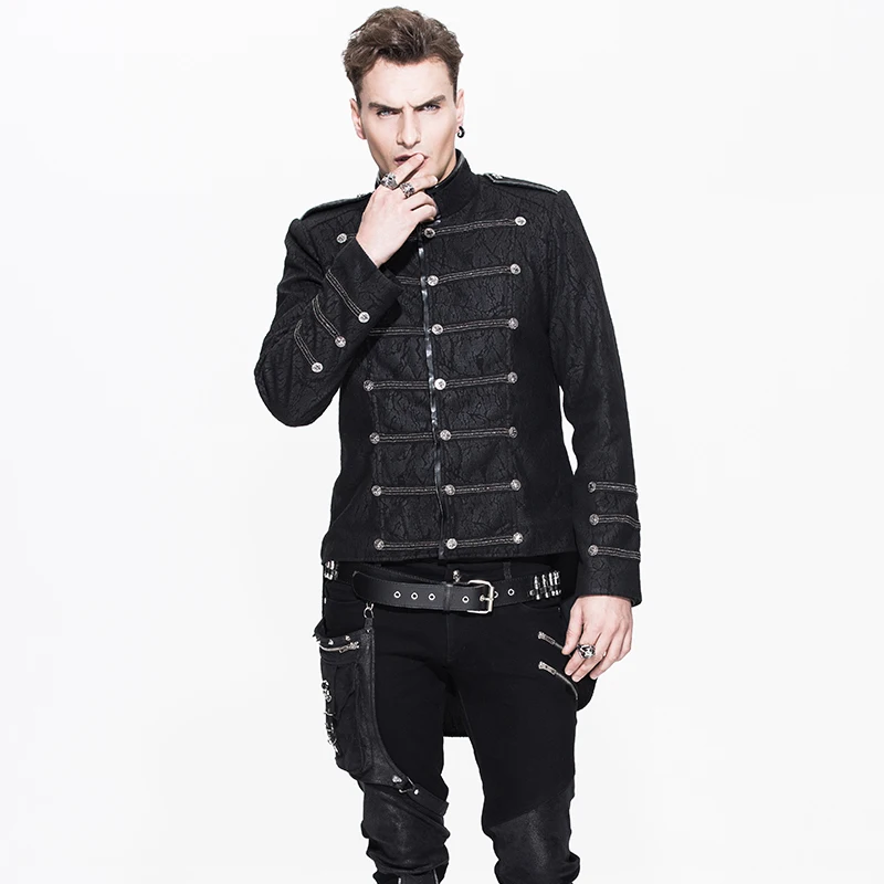Мужская куртка в стиле стимпанк Готическая зимняя с длинным рукавом визуальная