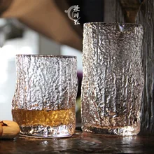 2 упаковки под кору стеклянная японская кружка с молотком Водонепроницаемая Хрустальная стеклянная офисная зеленая творческая чашка для чая чашка для сока