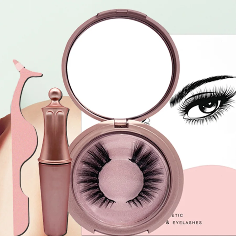 magnetic eyeliner& magnetic eyelashes kit long lasting waterproof eyeliner with false eyelashes and applicator Diamond-5 - Цвет: Doha-5