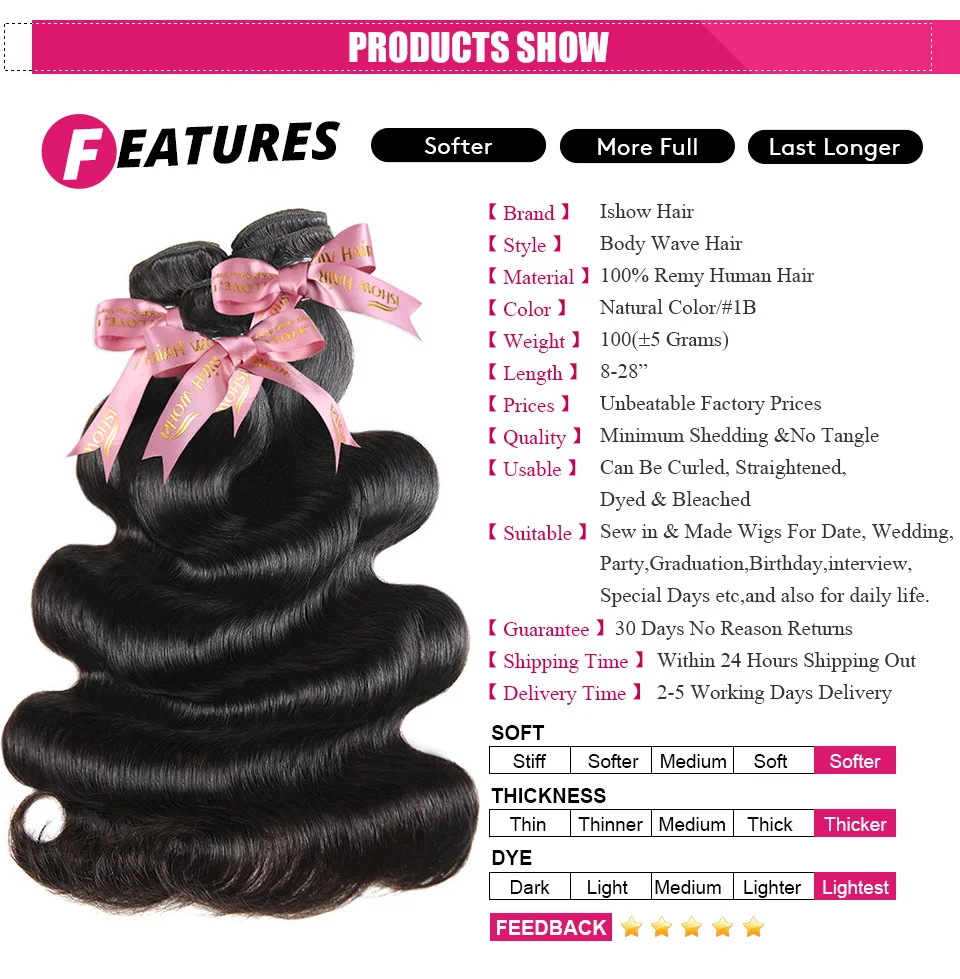 ishow body wave human hair  (2)