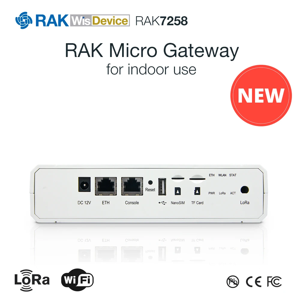  Micro Gateway WisDevice RAK7258 Indoor LoRaWAN Gateway módulo WIFI 8 canales SX1301 Mini pcie-opens