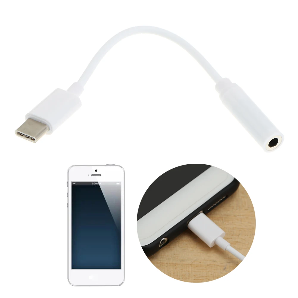 

Headphone Audio Cable USB 3.1 Type-C to 3.5mm Jack Audio Adapter Earphone Microphone Headset Jack Converter Cable For Phones New