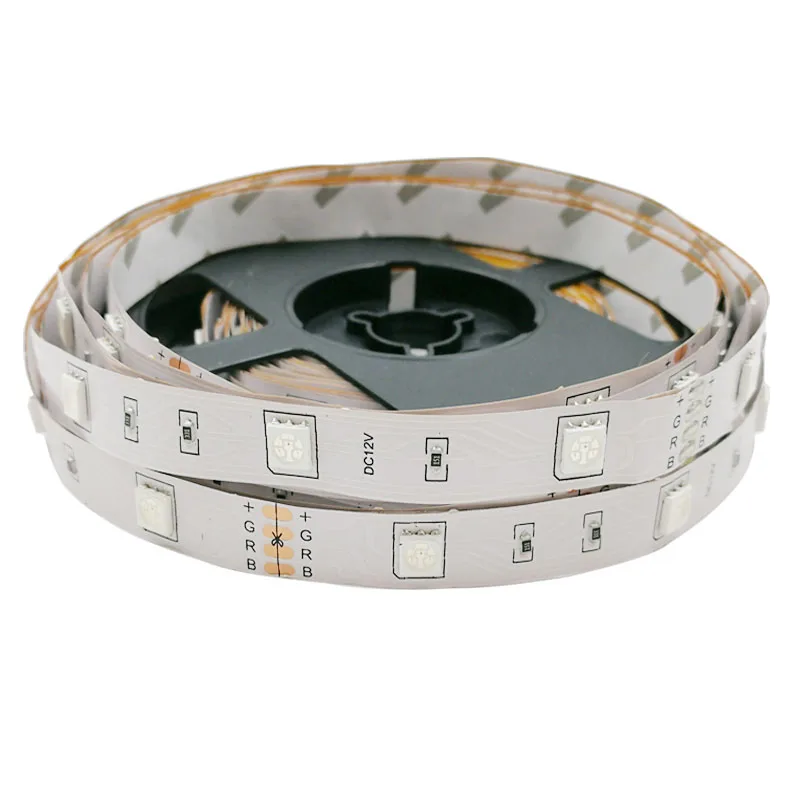 Jiaderui Светодиодные ленты света RGB SMD 5050 AC 220 В 5 м DC 12 В светодиоды Клейкие ленты диода Водонепроницаемый 30 светодиоды/M гибкая Мощность полный