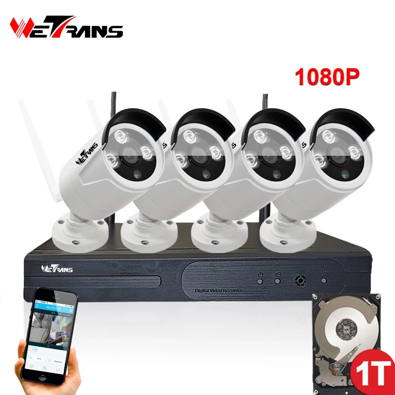 Wireless Camera Security System 4CH Wifi NVR Kit Plug and Play P2P 2.0 MP 1080P 20m Night Vision 4 Camera DVR Surveillance Kit Wireless Camera Security System 4CH Wifi NVR Kit Plug and Play P2P 2.0 MP 1080P 20m Night Vision 4 Camera DVR Surveillance Kit