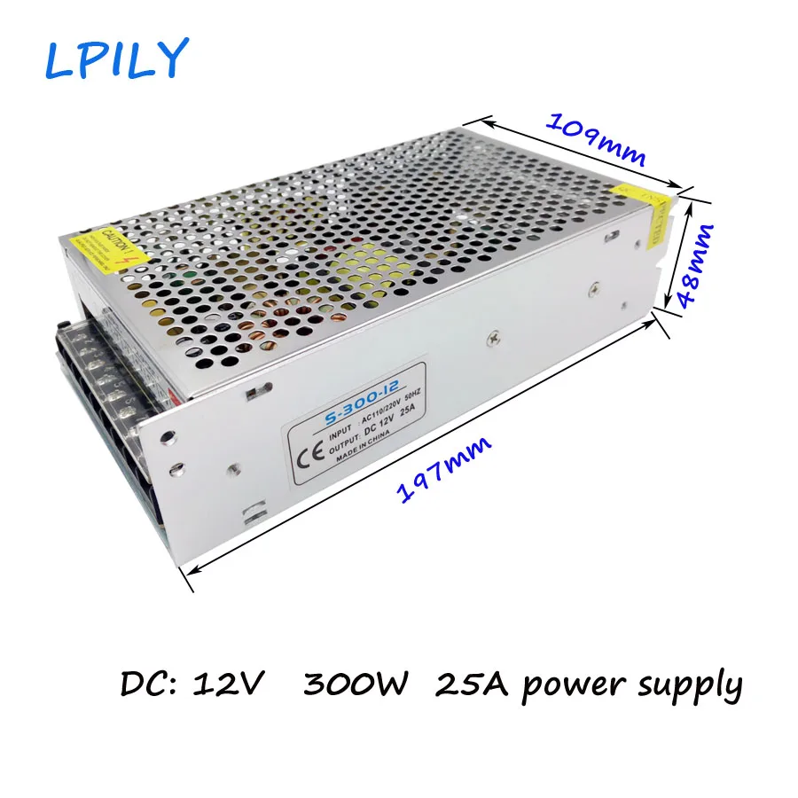 

LPILY Power Supply AC 110-220V to DC 12V 300W Transformer 25A LED Driver For Led Light power supply led strip 2835 transformer