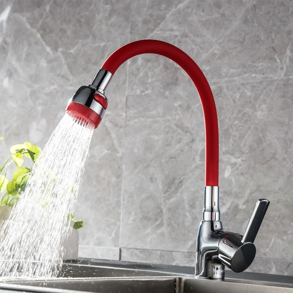 Business Style Silica Gel Nose Any Direction Rotating Kitchen Faucet Cold and Hot Water Mixer Torneira Cozinha Single Handle Tap2