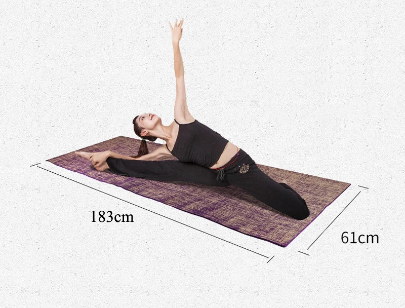 Льняной коврик для йоги экологичный резиновый нескользящий 183 см * 61 см * 5 мм Бодибилдинг Фитнес Пилатес коврик для йоги коврики для йоги 4