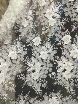

3D Beaded flower Lace Fabric Fashion LJY-102946 African Lace Fabric Tulle African French Lace Fabric High Quality