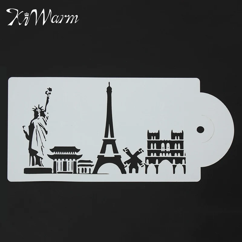 

KiWarm Plastic Cake Side Cupcake Stamp Stencil Template Wedding Sugar Craft Stamping DIY Decor Baking Mold Tools Home Craft
