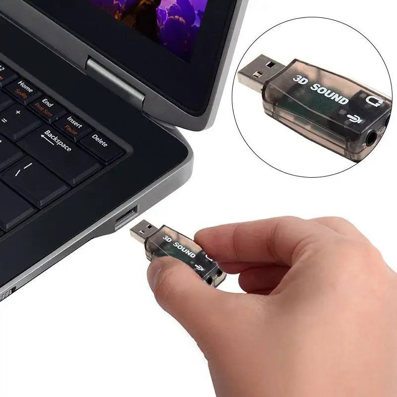 Мгновенно внешний 5 1 USB 3D Аудио Звуковая карта адаптер для ПК настольного