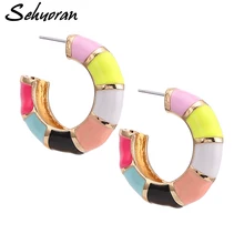 Sehuoran Oorbellen трендовые серьги-гвоздики из сплава для женщин, блестящие свадебные ювелирные изделия, богемные серьги с капельным маслом, вечерние серьги