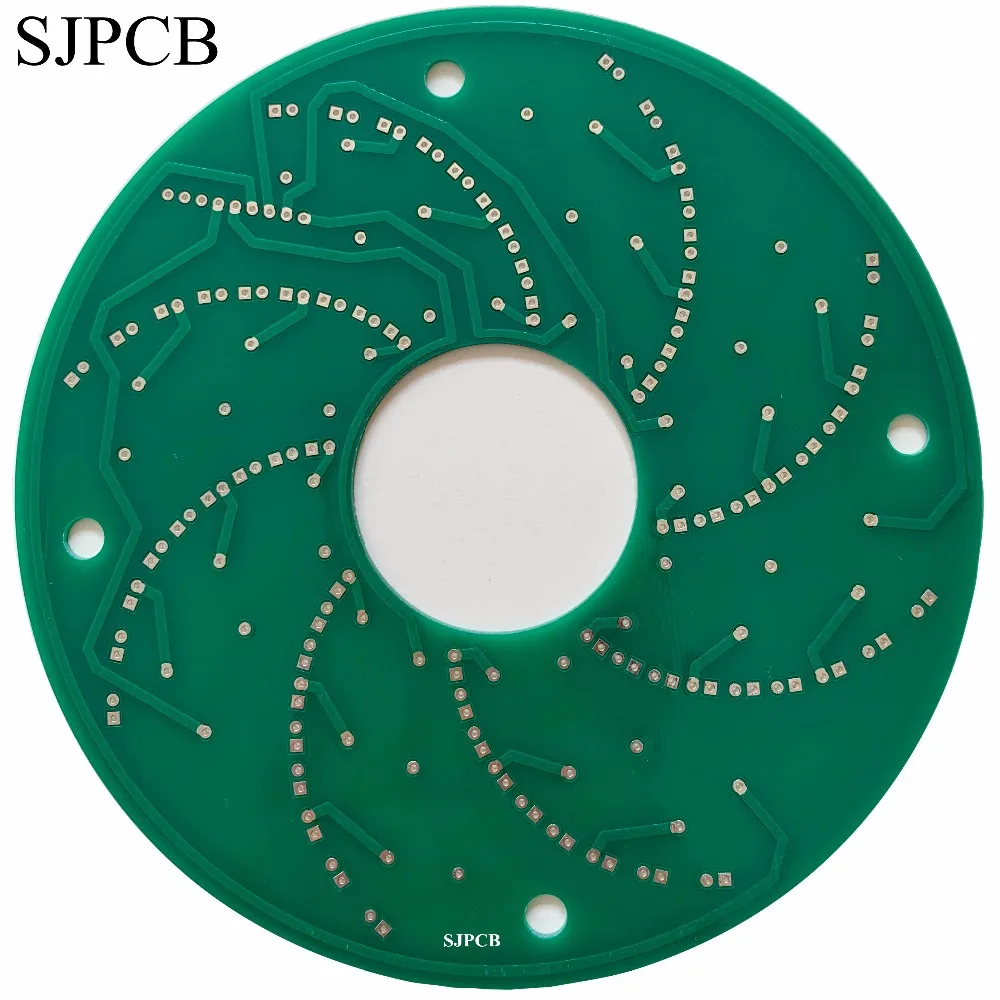 SJPCB круглый FR4 монтажная плата освещение PWB прототип или массовое производство поддерживается Быстрая время с хорошей ценой ПРОИЗВОДИТЕЛЬ