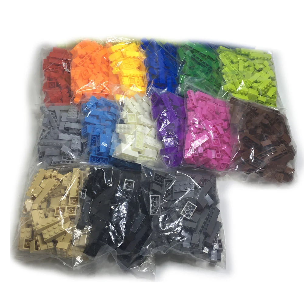 

100Pcs/lot Construction Building Blocks Set Children Thick Bricks Parts Mixed 8 Size DIY Model Building Figure Eduational Toys