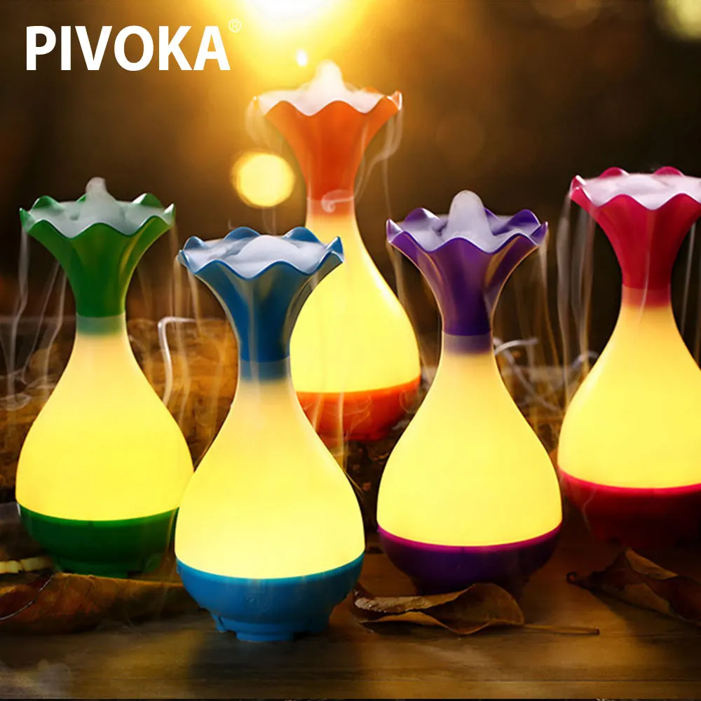 

PIVOKA 200ml Air Humidifier Essential Oil Aroma Diffuser LED Night Light Ultrasonic Cold Atomizer Home WH