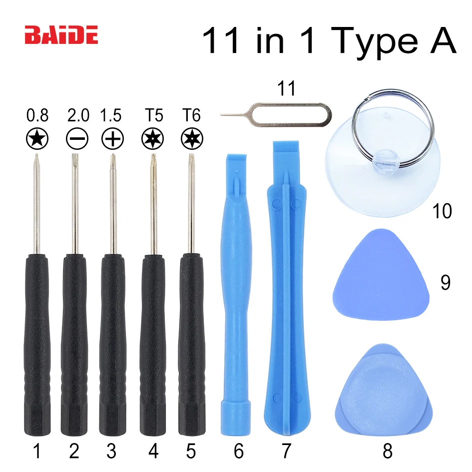 

11 in 1 Mobile Phone Opening Pry Tool Repair kit Screwdriver Set for iPhone iPad Samsung Cell Phone Hand Tools Set 700set