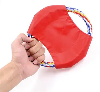 

1 piece pet dog toys Dog Flying Discs dog training products handmade braided dog Cotton Rope flying disk play toys pet supplies