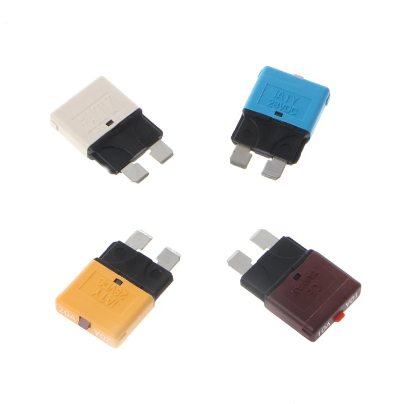 5-30A Circuit Breaker Blade Fuse 28V Resettable Manual Reset Fuse Adapter for Car Truck Boat Marine Car Insert Protector blade fuses,circuit breaker,car fuses,resettable fuse,fuse adapter holder