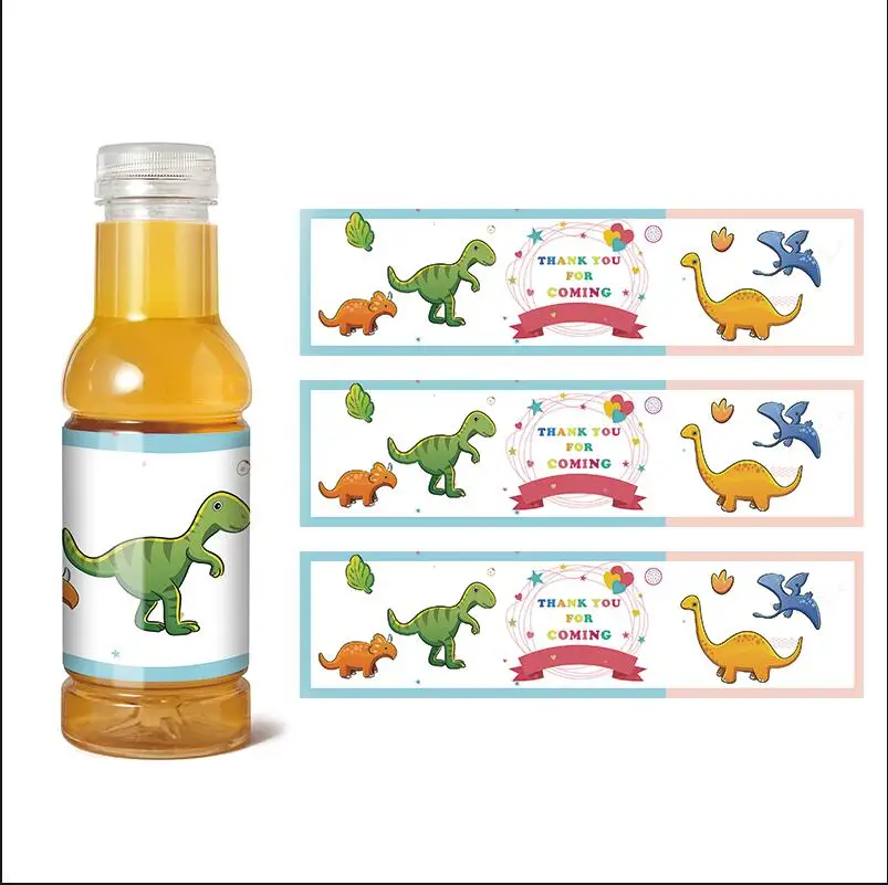 children kids dino dinosaur cartoon water bottle labels