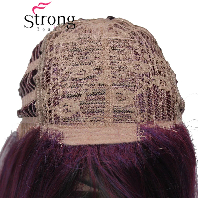 StrongBeauty угловой боб парик Омбре Глубокий фиолетовый темный корень полночная ягода синтетические волокна короткие парики