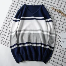 Мужской свитер с v-образным вырезом, хлопок, пуловеры, тонкая шерсть, Повседневный, длинный рукав, осень, Новое поступление, свитера для мужчин 4XL