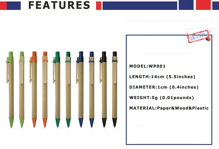Лот 1000 шт эко бумажные ручки, деревянные зажимы зеленая концепция экологически чистые шариковые ручки оптом, индивидуальный рекламный логотип подарок