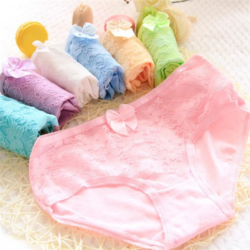 10PCS/Lot Children Cotton Underwear Young Girls Briefs Solid Low Waist Short Briefs Comfortable