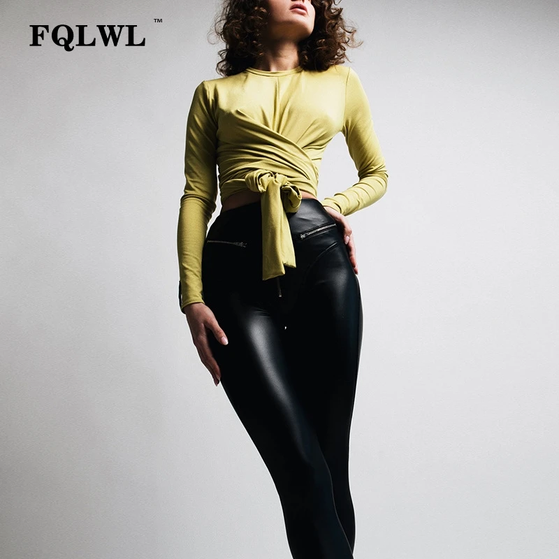 FQLWL, сексуальные штаны из искусственной кожи, женские брюки, черные, с высокой талией, штаны для женщин, на бедрах, пуш-ап, тянущиеся, обтягивающие, брюки-карандаш, женские леггинсы