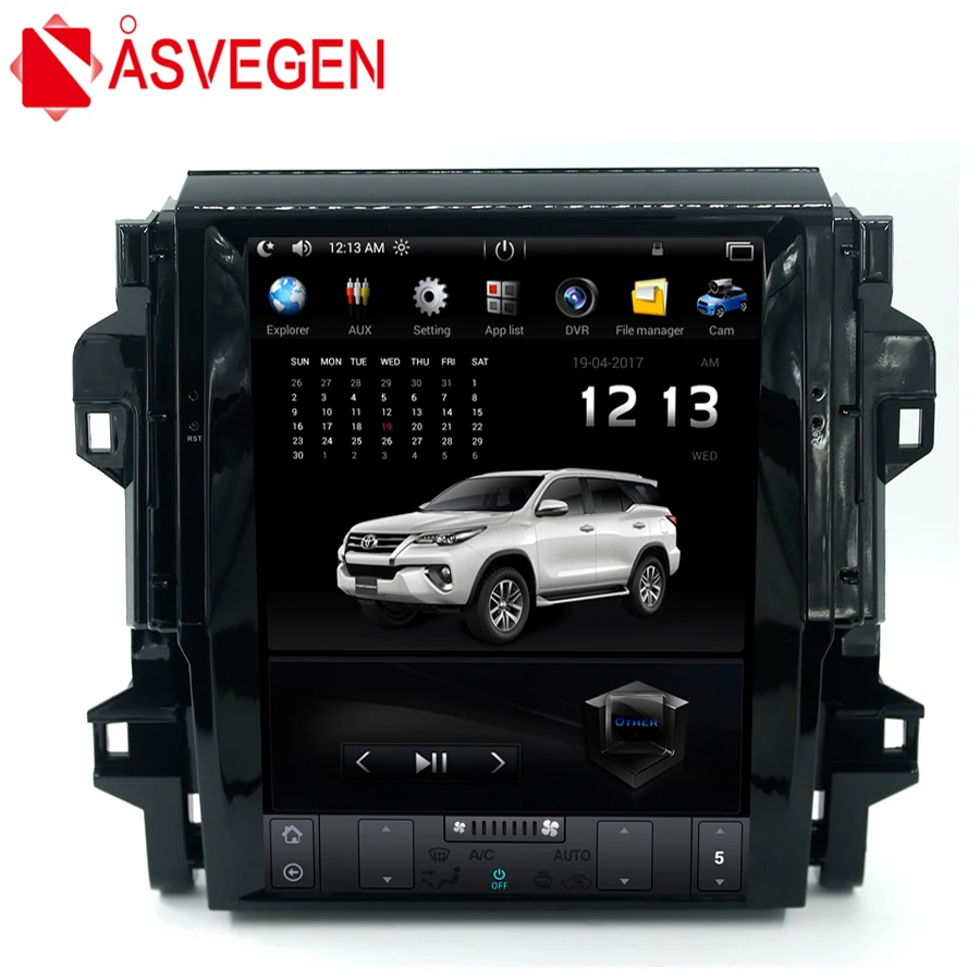 Asvegen автомобильный стерео радио для Toyota Fortuner вертикальный 12,1 ''Android 7,1 четырехъядерный мультимедийный плеер gps навигация