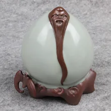 Необычные сувениры украшения домашнего интерьера Бог долголетия персика Чай ПЭТ Чай эксклюзивный комплект керамический чайник фарфоровая печь для обжига Чай для домашних животных