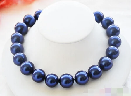 

1026 blue round SOUTH SEA SHELL PEARL NECKLACE