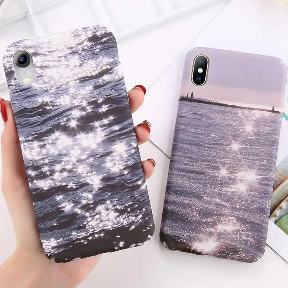 Блестящий чехол для телефона Sunshine Sea iPhone XSMAX XR XS X 8 7 6 6S Plus Матовый Жесткий |