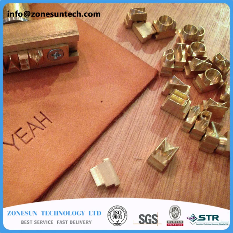 T slot Brass letters die cut, deboss mold, hot foil stamp, copper alphabet die cut set