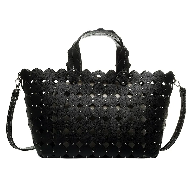 

Hollow Ladies Bucket Bag Retro Shoulder Bag Messenger Bag High Capacity Ladies Messenger Bag Ladies Handbag