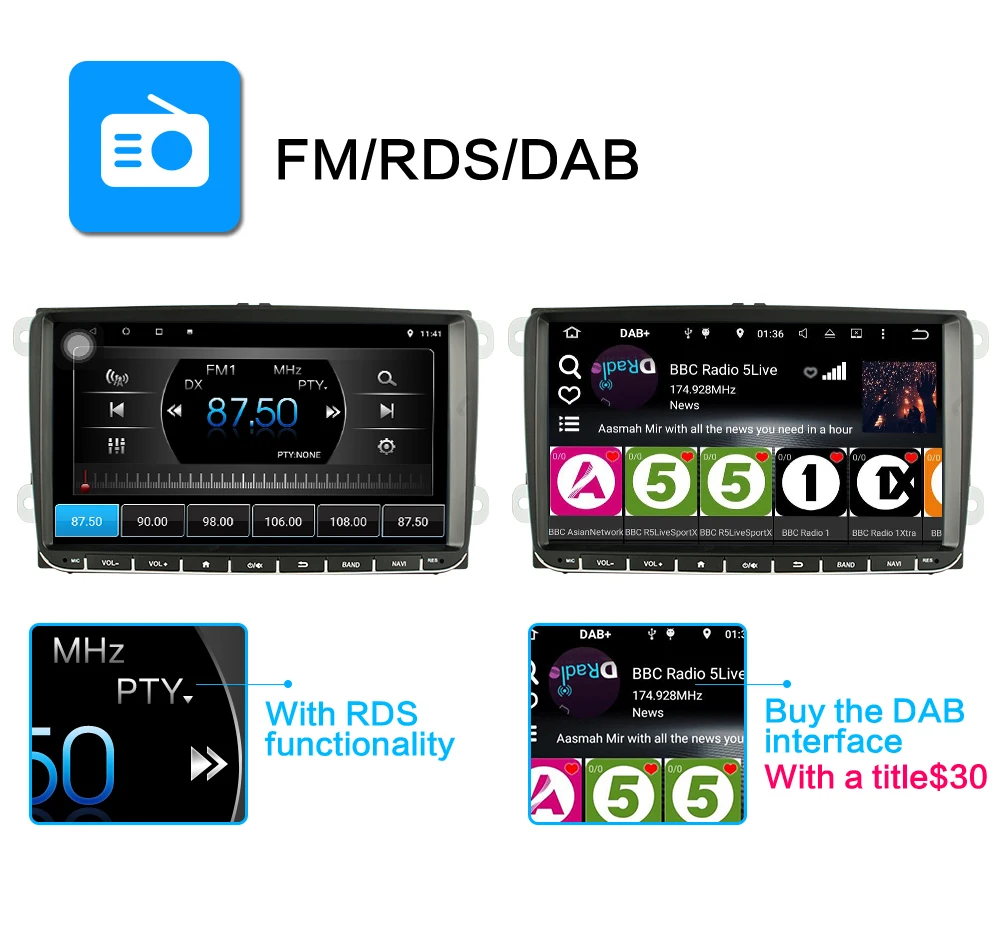 Flash Deal 9 "2 din car radio Android 8.1 player for volkswagen vw golf 5 6 polo tiguan touran passat B6 jetta sharan Skoda  Stereo Player 1