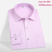Мужские Новое поступление в полоску модная Высококачественная обувь осень удобные рубашки с длинным рукавом Повседневная хлопок Большие размеры M-6XL7XL8XL9XL