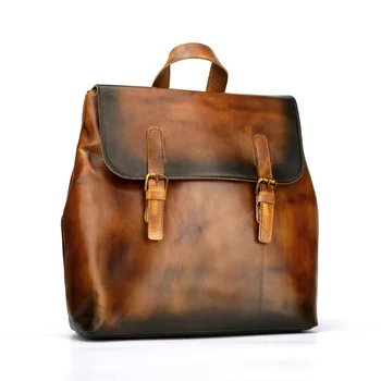 

Ladies Genuine Leather Backpack Women High Quality Natural Leather Backpacks Female Vintage Girls School Shoulder Bags Rucksack