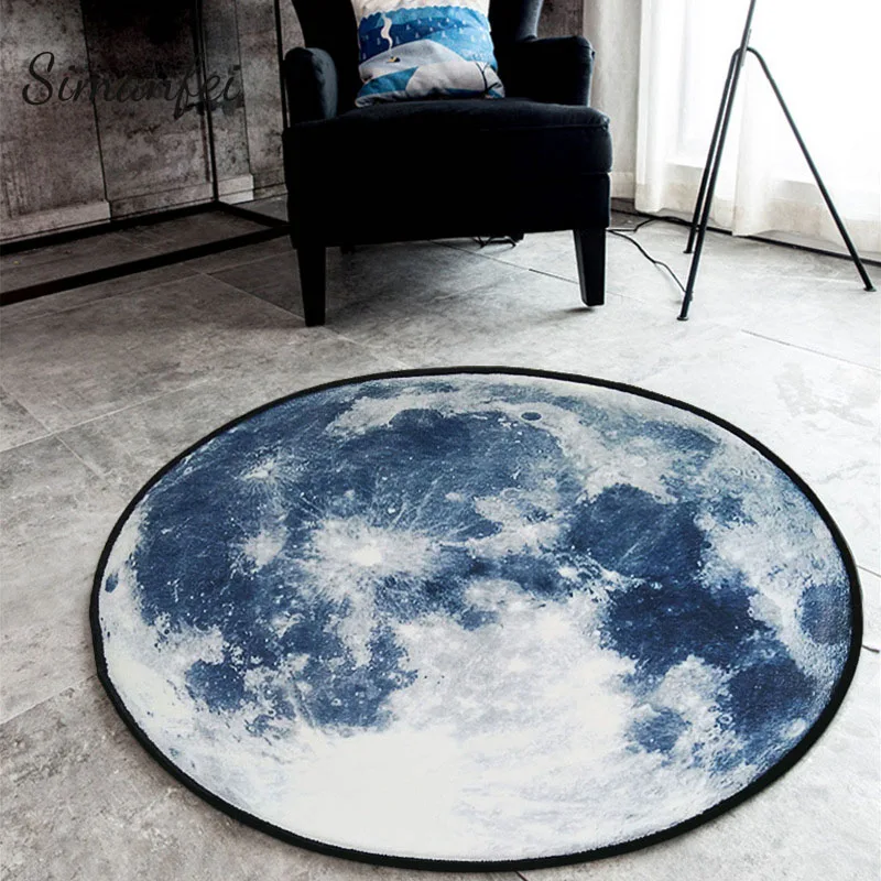 

Simanfei 2019 3D Printed Earth Planets Mat Anti-slip Circular Floor Rugs Moon Round Carpets for Living Room