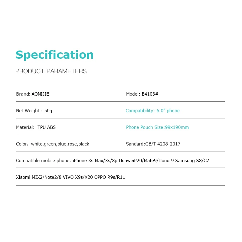 AONIJIE Waterproof Phone Case Cover Touch Screen Cellphone Dry Diving Bag Pouch For River Trekking Swimming Beach Drifting