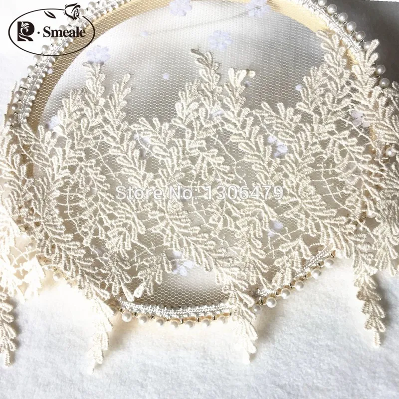 

3Yards Width 13cm Beige white Color Lace Trim Water Soluble Embroidery Cotton Lace DIY Lace Fabric Clothing Accessories RS1008