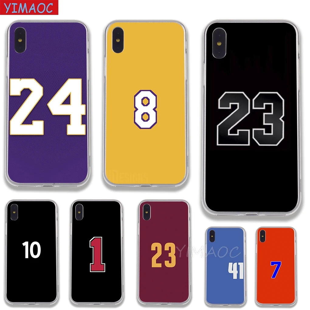 

YIMAOC Funny basketball number design Soft TPU Silicone Case Cover for iPhone 8 7 6 6S Plus 5 5S SE X XS Max XR Shell Cases