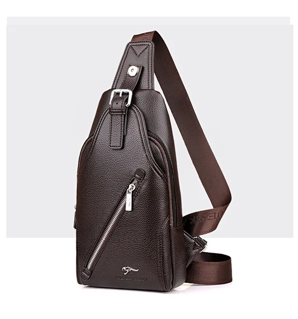 KANGAROO Brand Chest Bag Men Messenger bag Single Shoulder Bag Leather